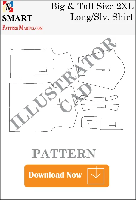 Big and Tall Long Sleeve Shirt Downloadable illustrator Pattern