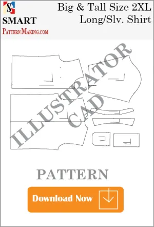 Big and Tall Long Sleeve Shirt Downloadable illustrator Pattern