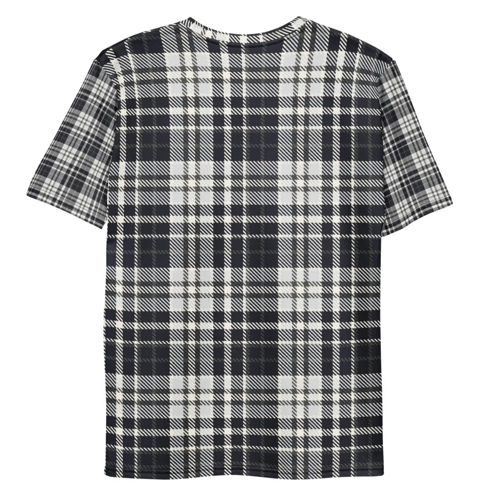 Black & White Tartan - Sustainably Made Men's Short Sleeve Tee