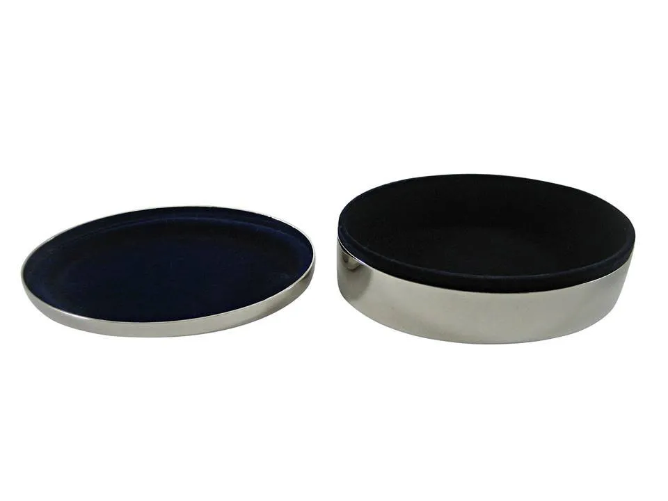 Black and White Toned Ayyavazhi Oval Trinket Jewelry Box