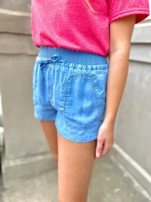 Blue Drawstring Short