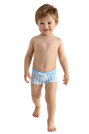 BLUE STRIPES Lycra Swim Shorts