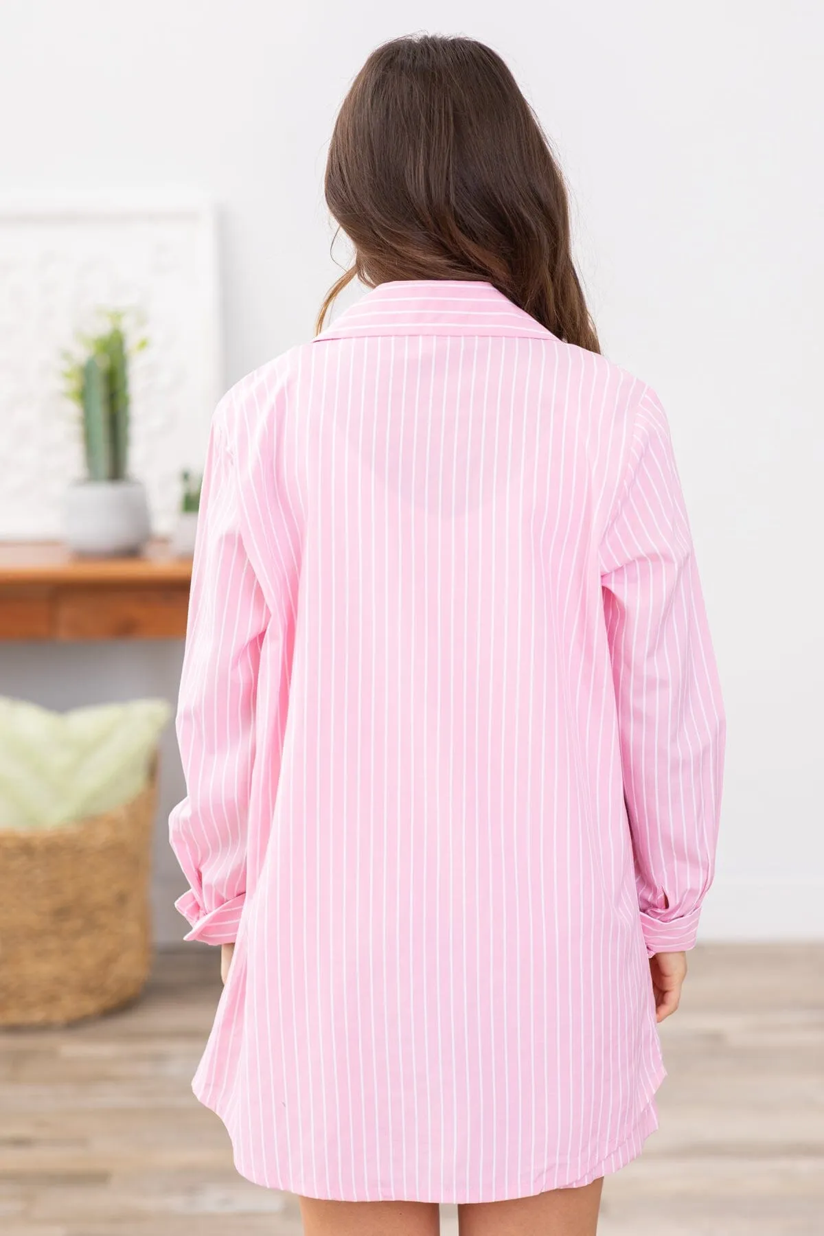 Blush Stripe Top and Short PJ Set
