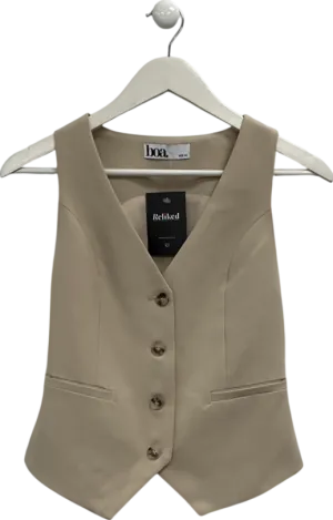 BOA Beige Classic Tailored Waistcoat UK XS