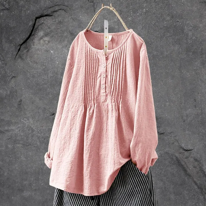 Boho-chic blouse with button-front and ruffles