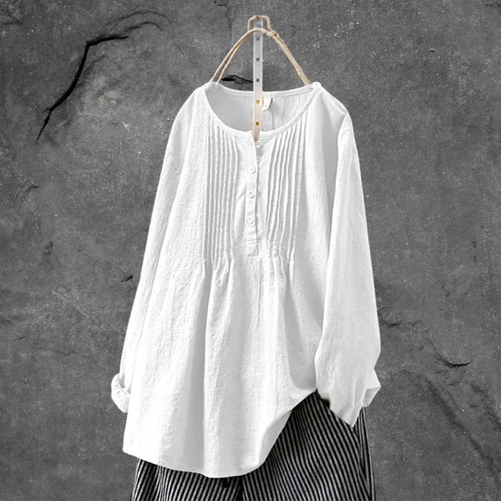 Boho-chic blouse with button-front and ruffles
