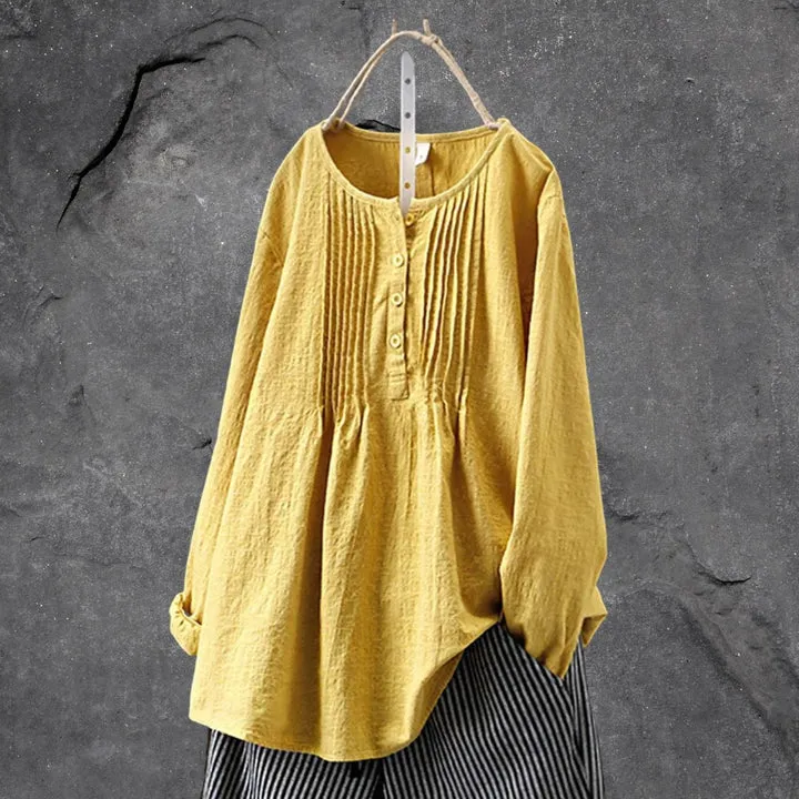 Boho-chic blouse with button-front and ruffles