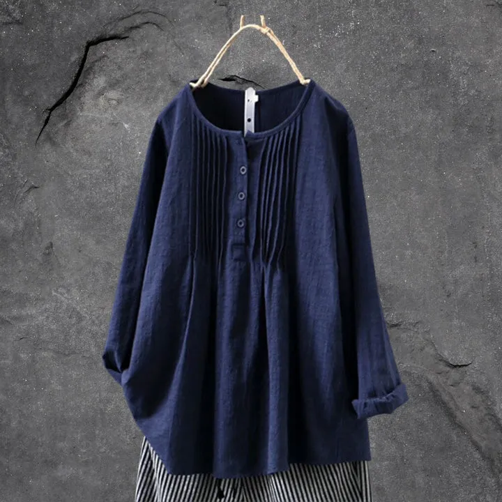 Boho-chic blouse with button-front and ruffles