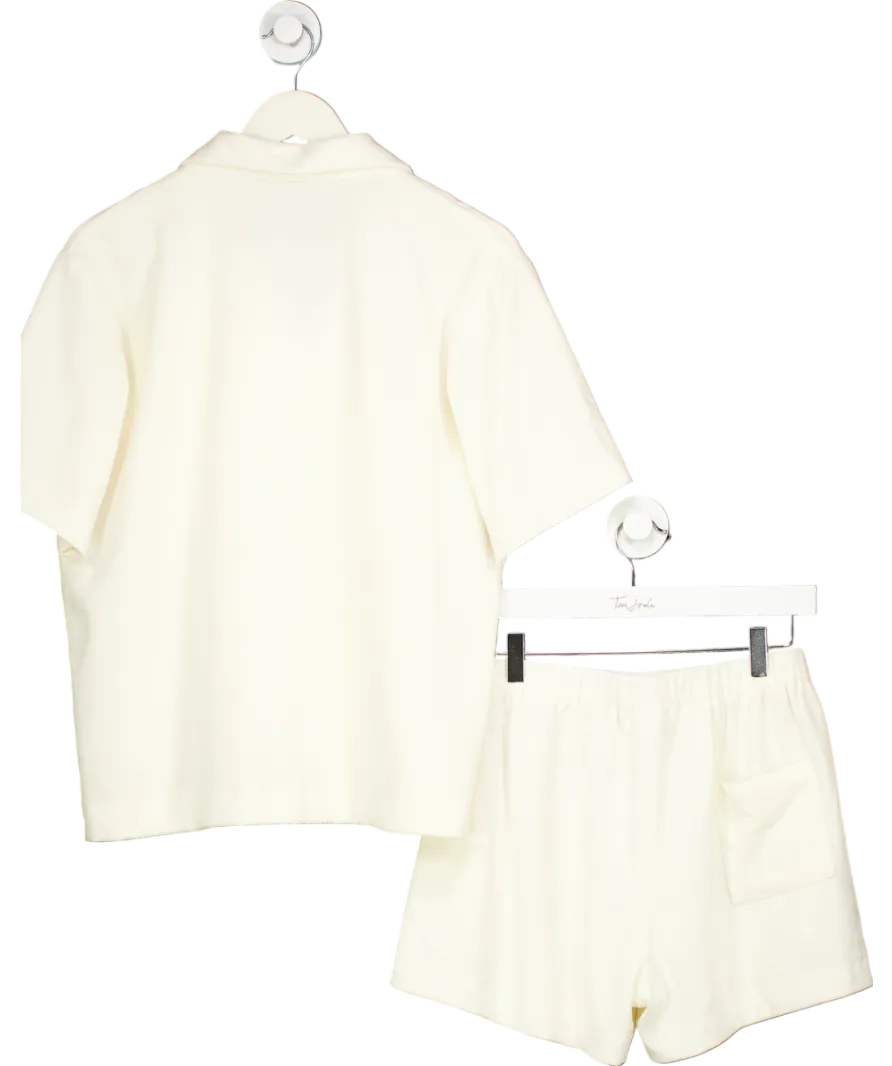 Bouguessa Cream Soft Cotton Shirt And Shorts Set UK S