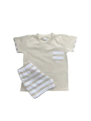 Boys Beige Short Sets
