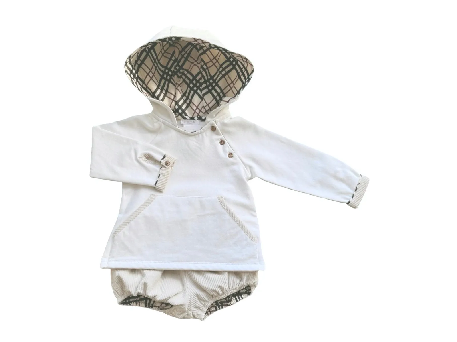 Boys Cream & Beige Shorts Set