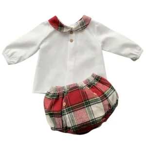Boys Red Tartan Short Set