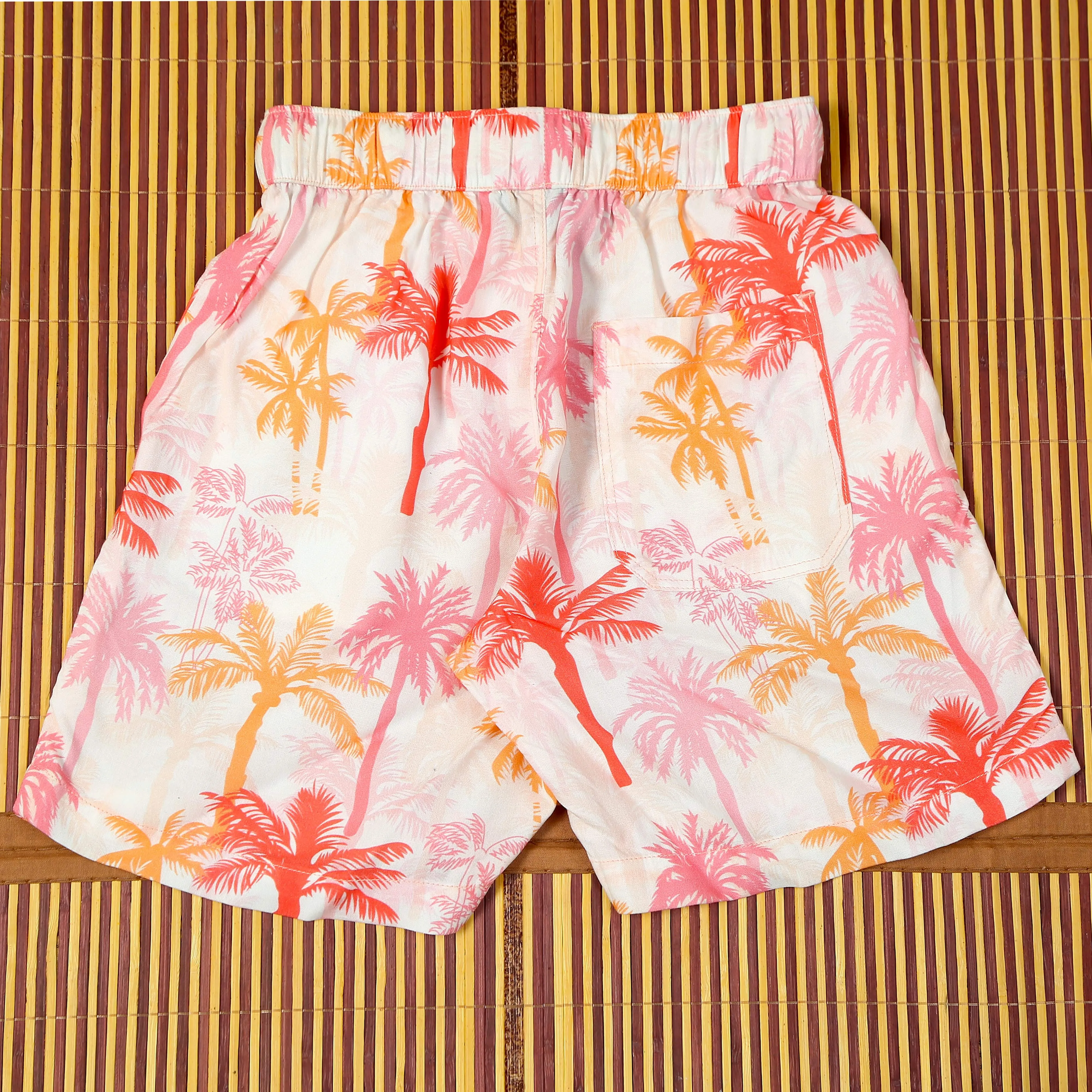 Boys Tree Printed Short Snow White Pink