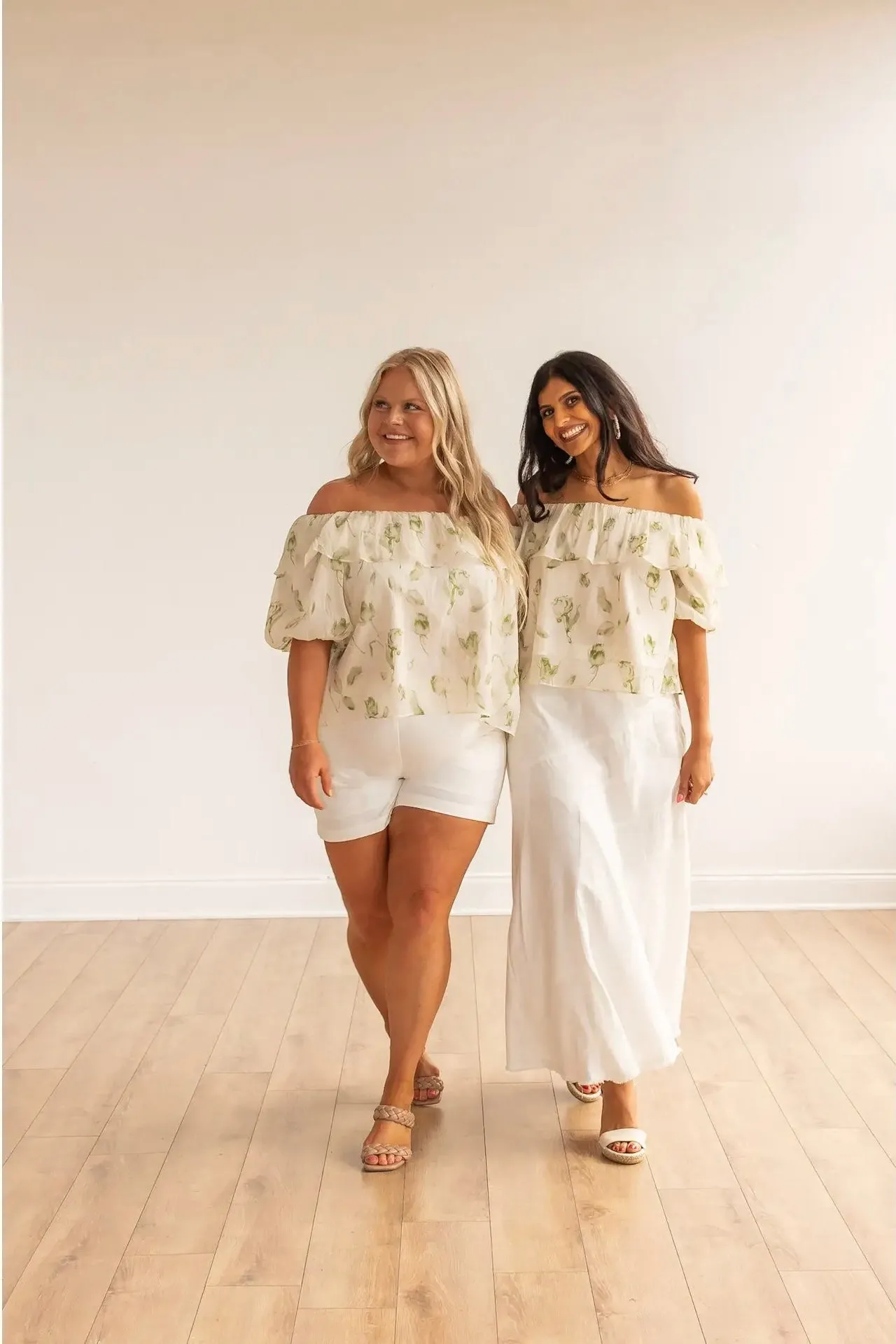 Breezy Palms White Linen Shorts
