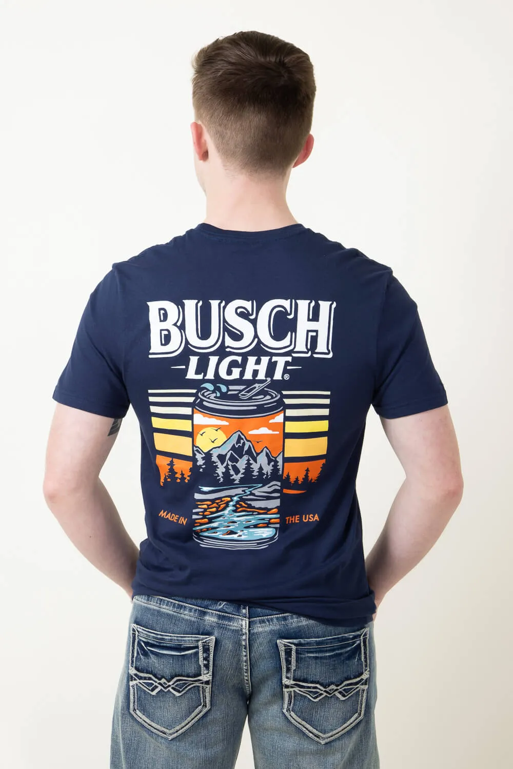 Busch Light Can T-Shirt for Men in Navy Blue | 3371-NAVY