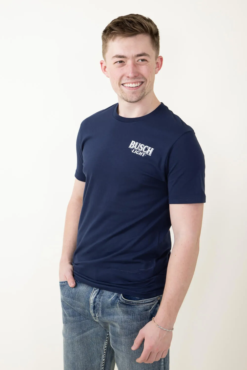 Busch Light Can T-Shirt for Men in Navy Blue | 3371-NAVY