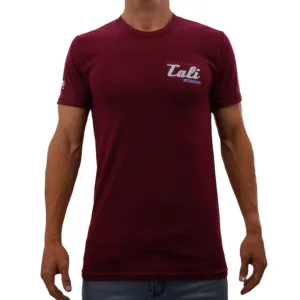 CALI Strong Crest Performance T-Shirt Burgundy Heather Glow in the Dark