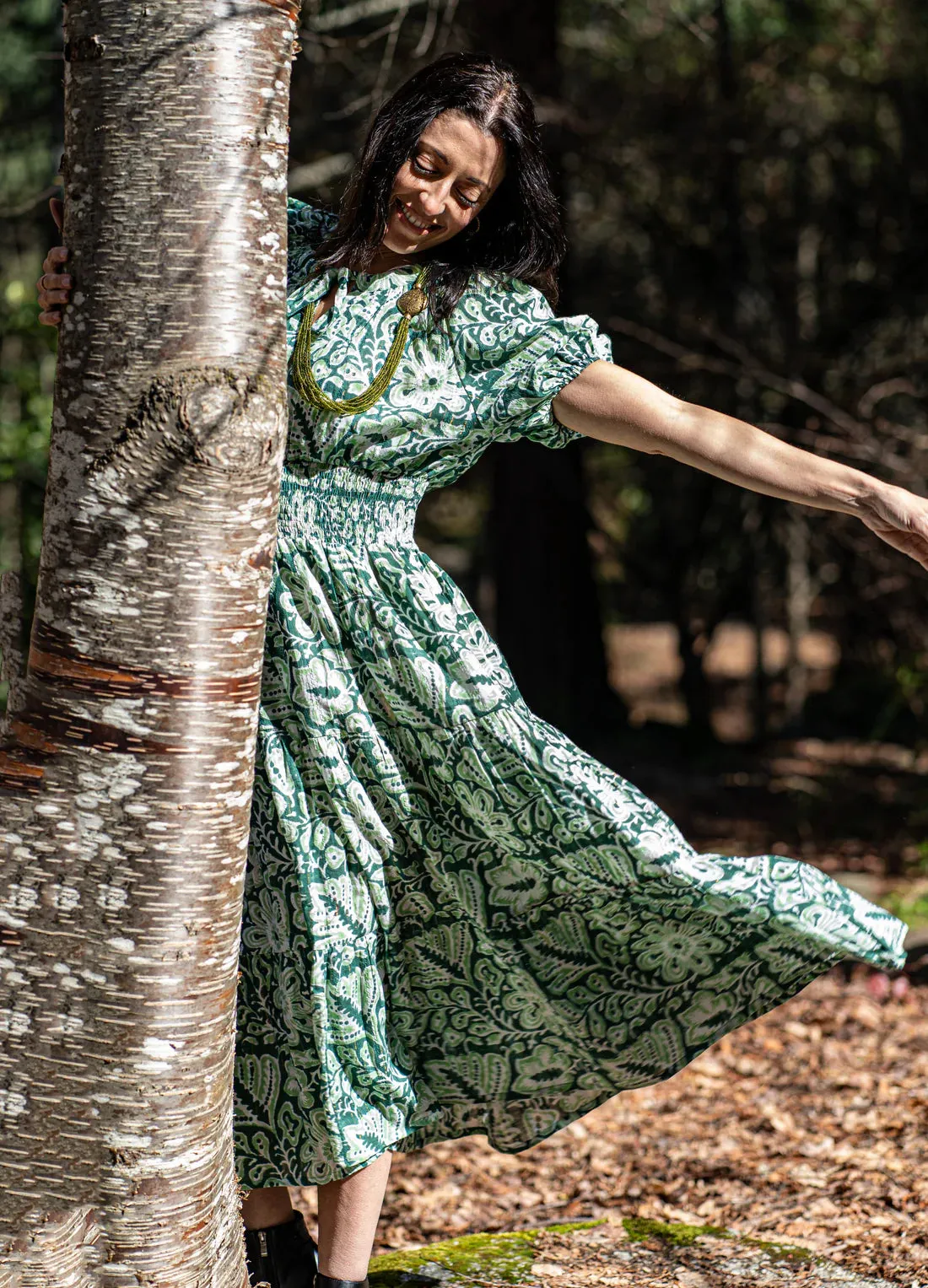 Caroline Dress - Moss Green