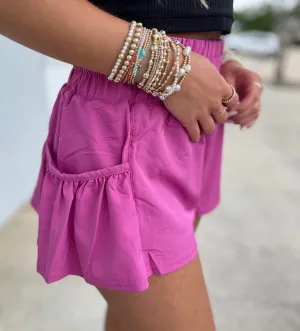 Chic Breeze Shorts , New Orchid