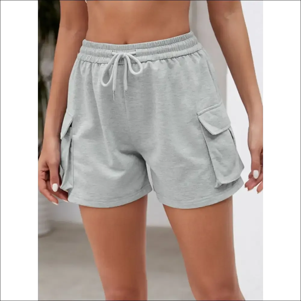 Chic Drawstring Elastic Waist Shorts with Pockets