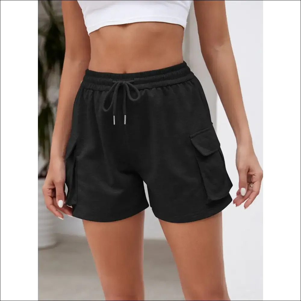 Chic Drawstring Elastic Waist Shorts with Pockets