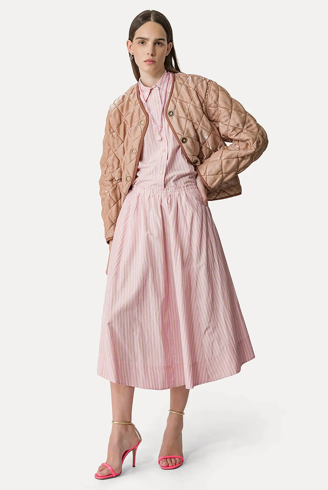 Chic Striped Tafferas Half Sleeves Boxy Shirt