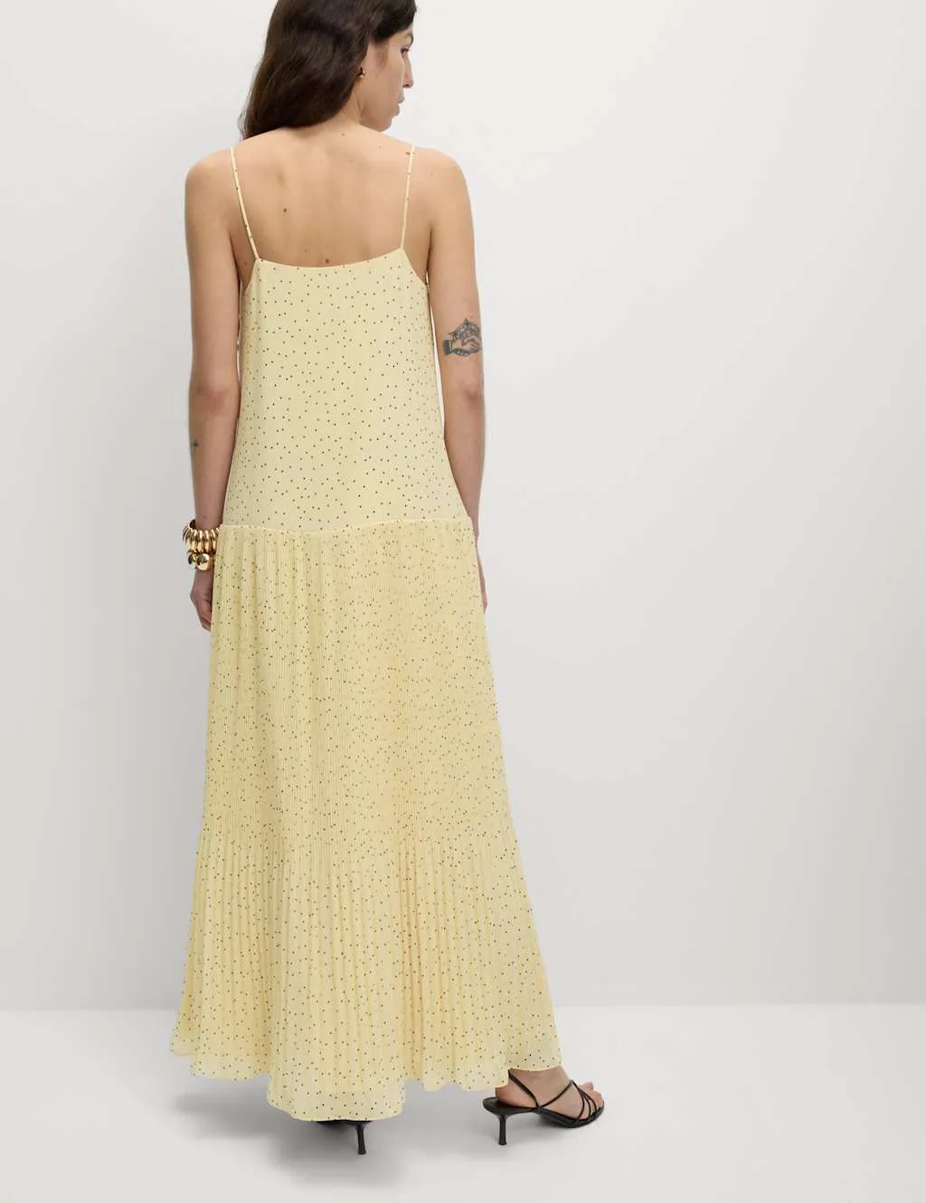 Chiffon Printed Scoop Neck Maxi Waisted Dress