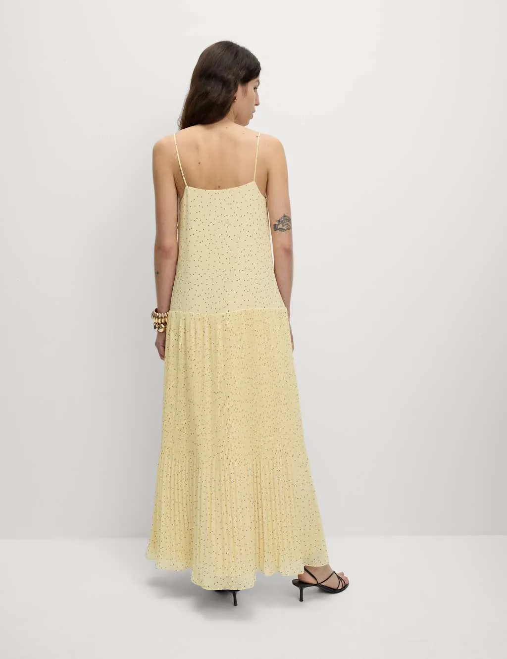 Chiffon Printed Scoop Neck Maxi Waisted Dress