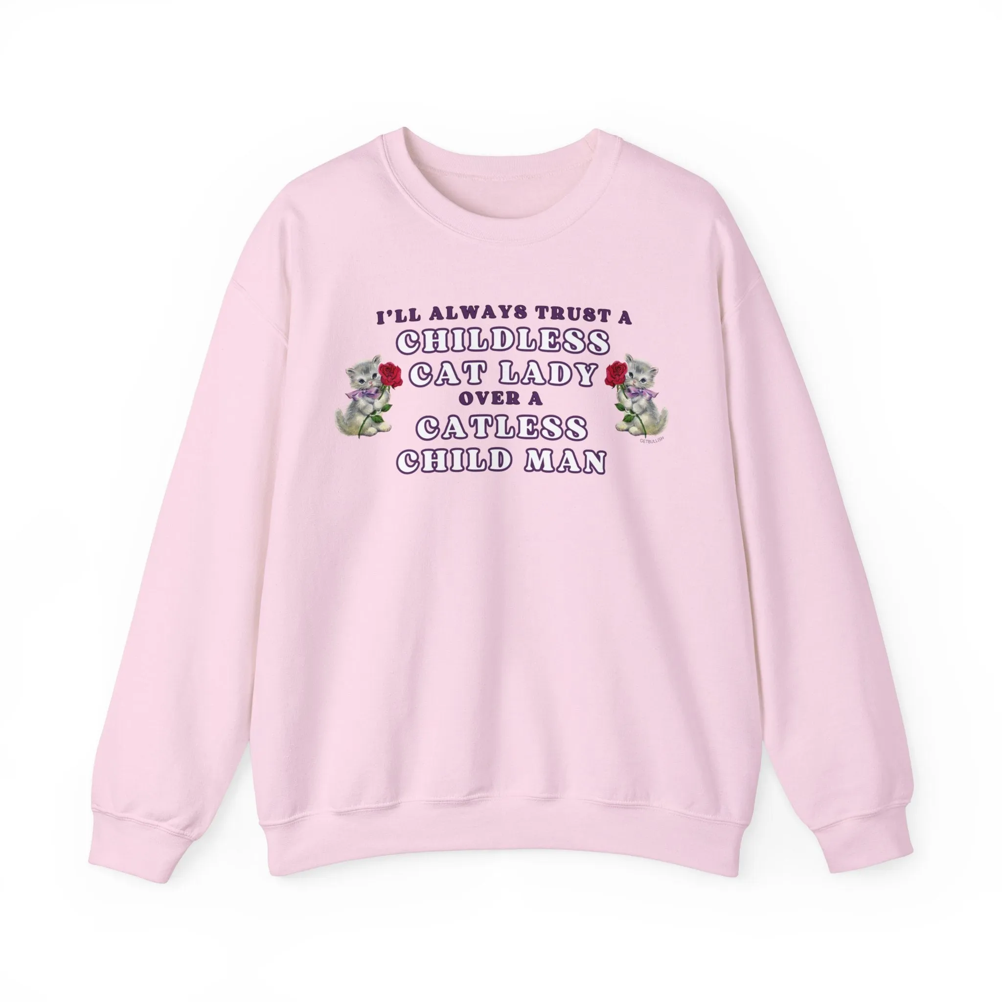 Childless Cat Lady Over Catless Child Man Unisex Heavy Blend™ Crewneck Sweatshirt | Kamala JD Vance Election Meme | Vote 2024