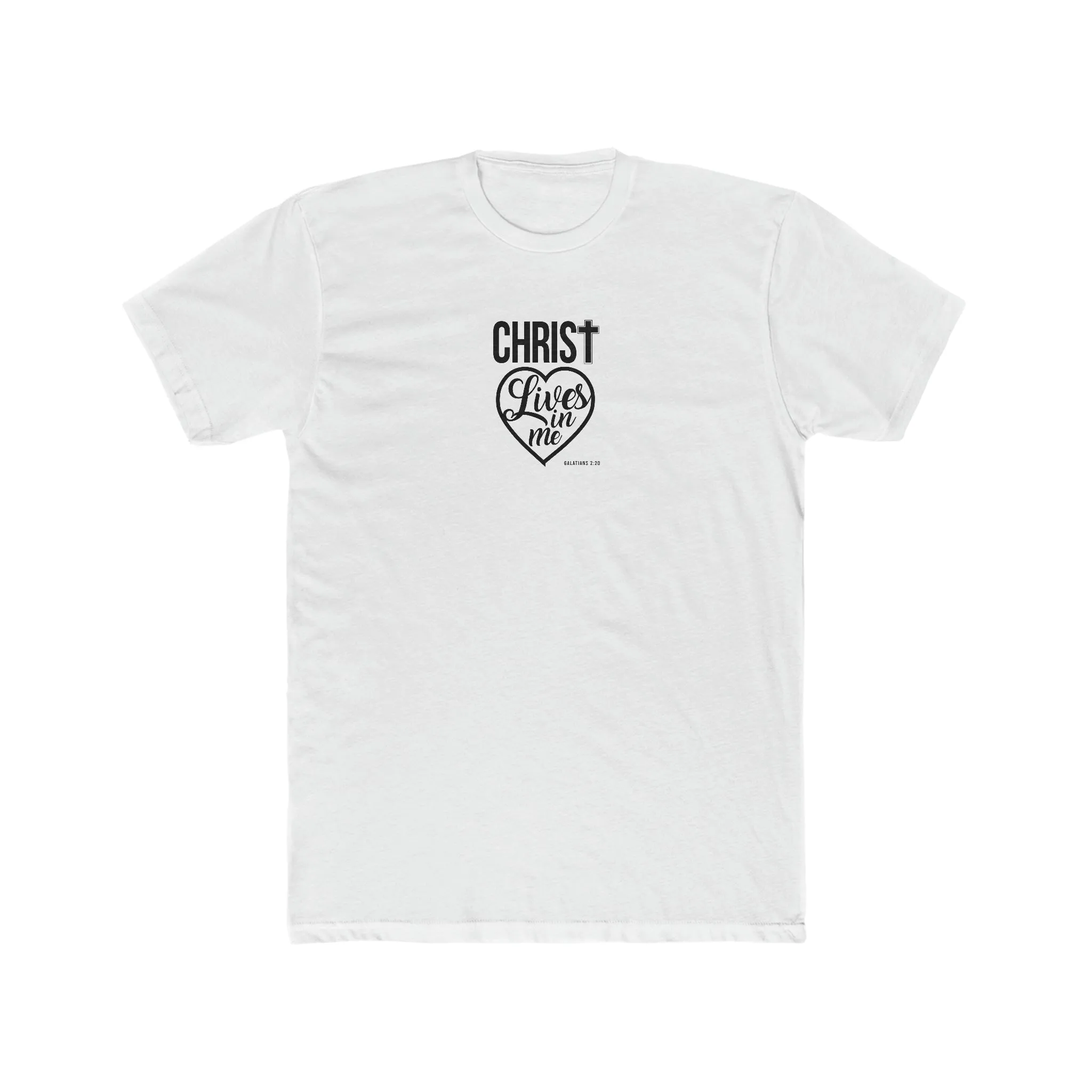 Christ Lives in Me Men's Cotton Crew Tee