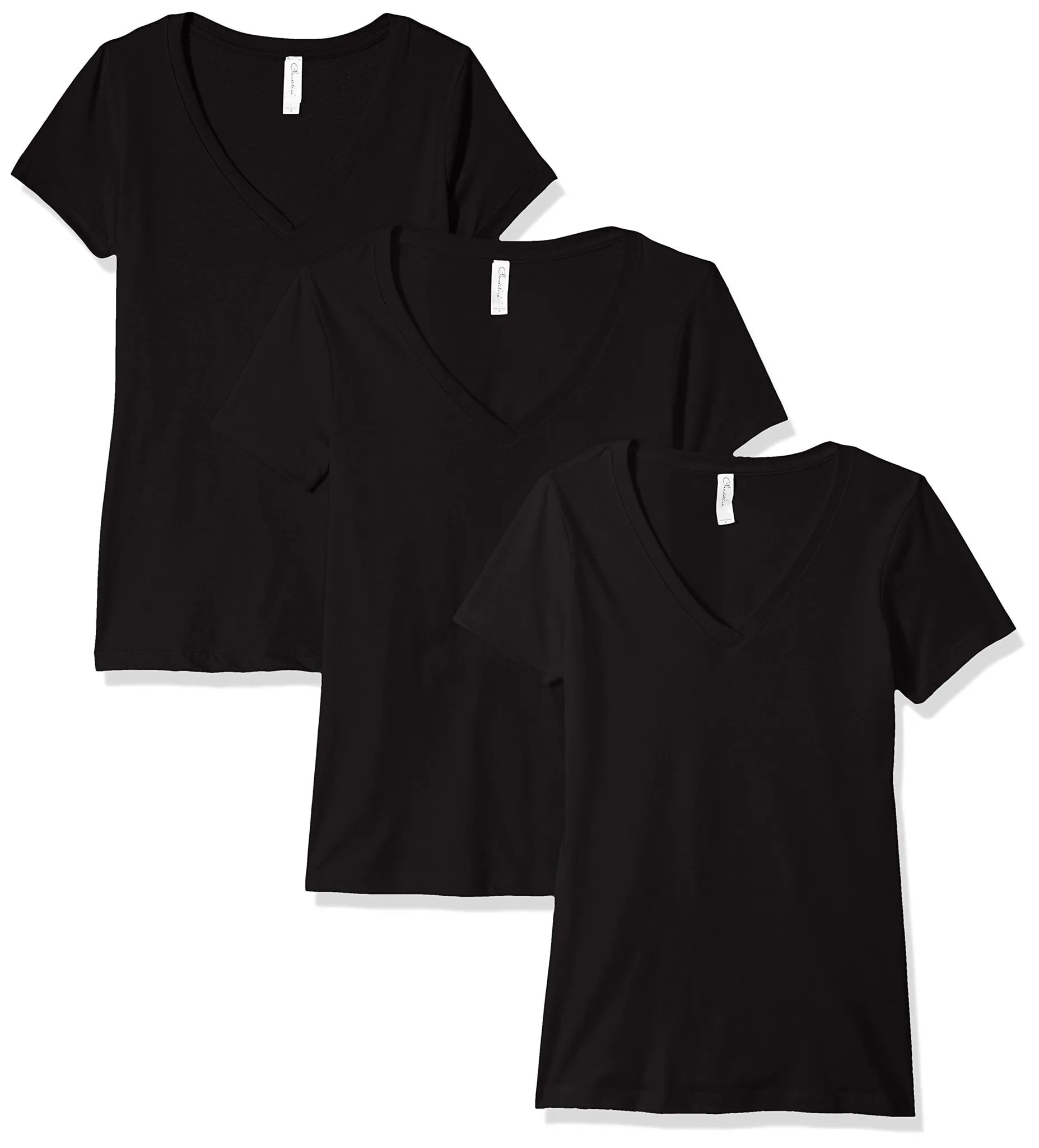 Clementine Women's Petite Plus Ideal V Neck Tee (Pack of 3)