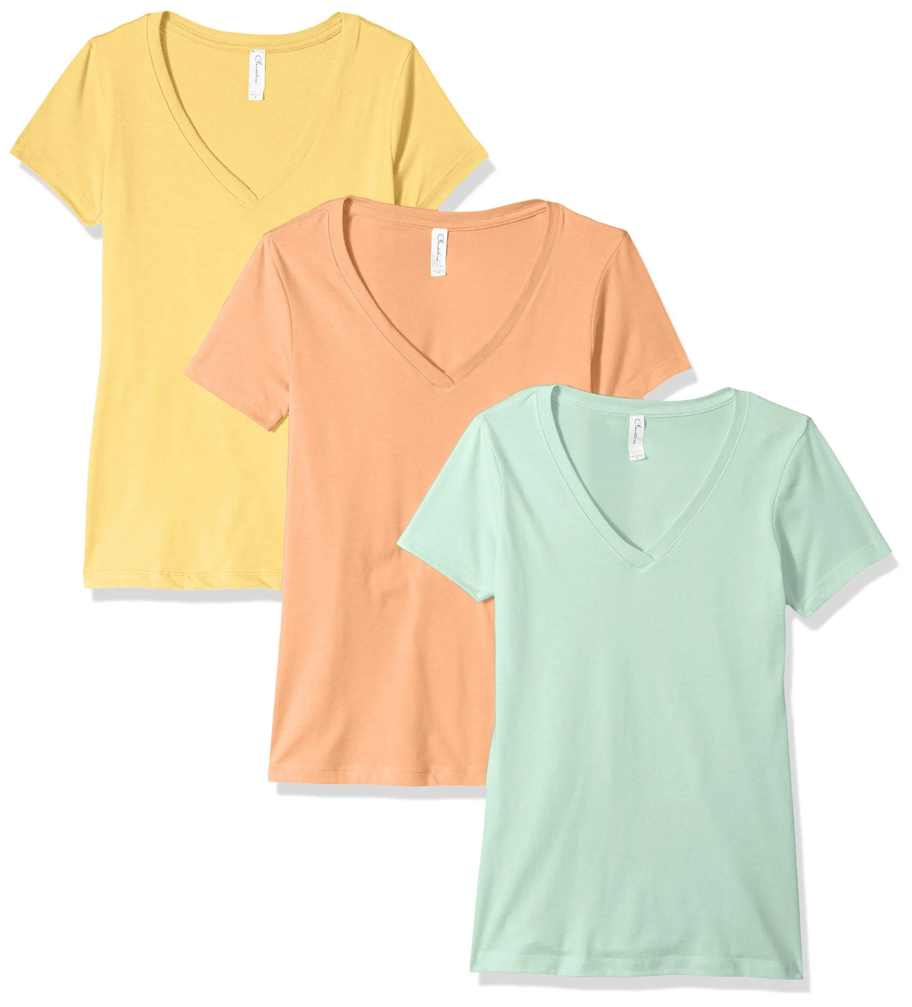 Clementine Women's Petite Plus Ideal V Neck Tee (Pack of 3)