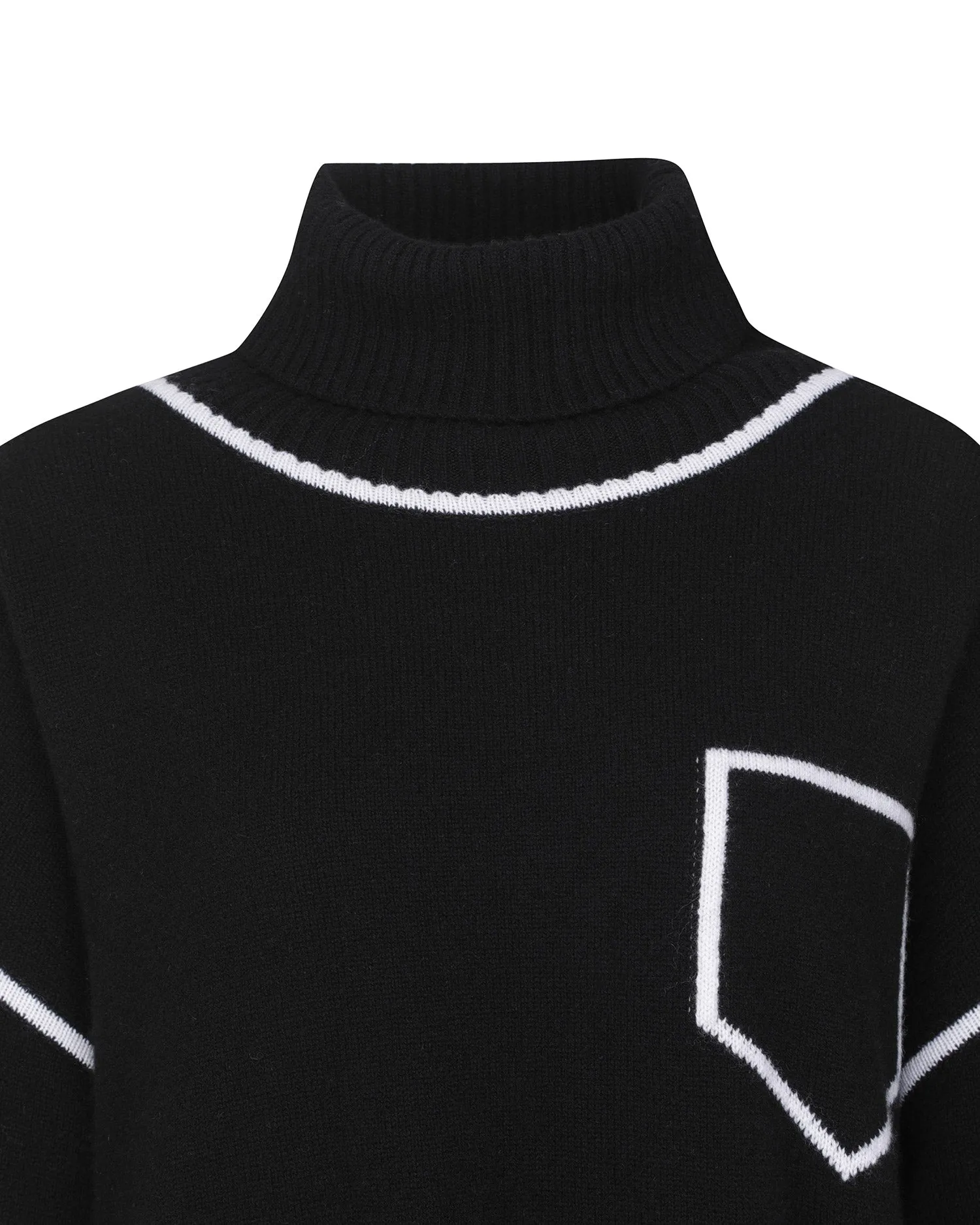 Contrast Line Turtleneck