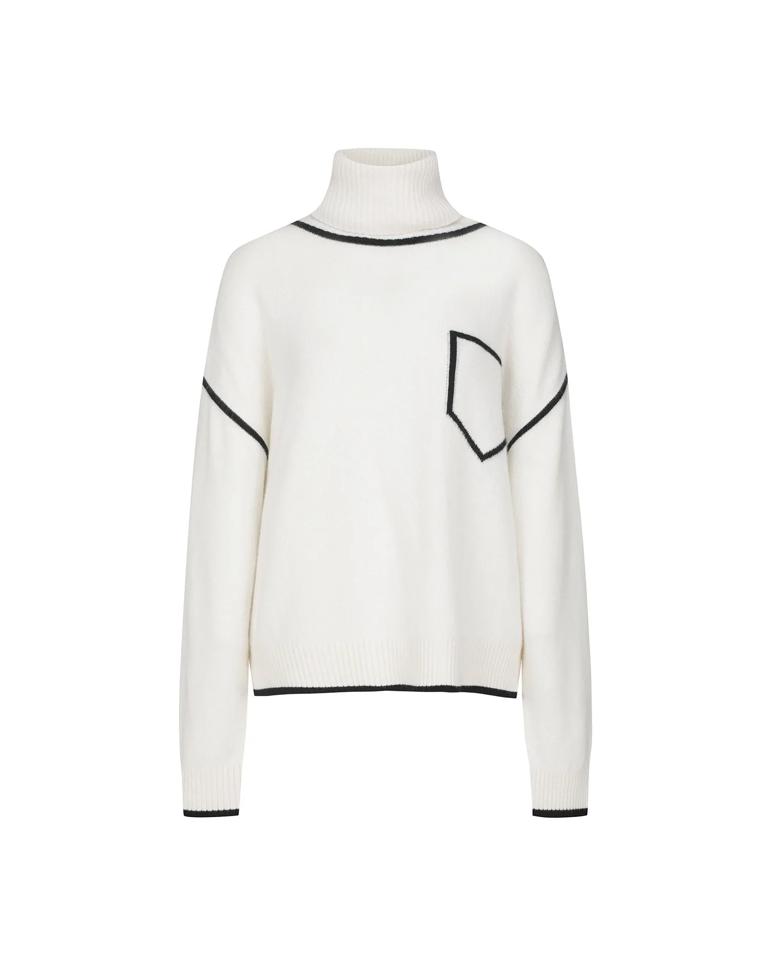 Contrast Line Turtleneck