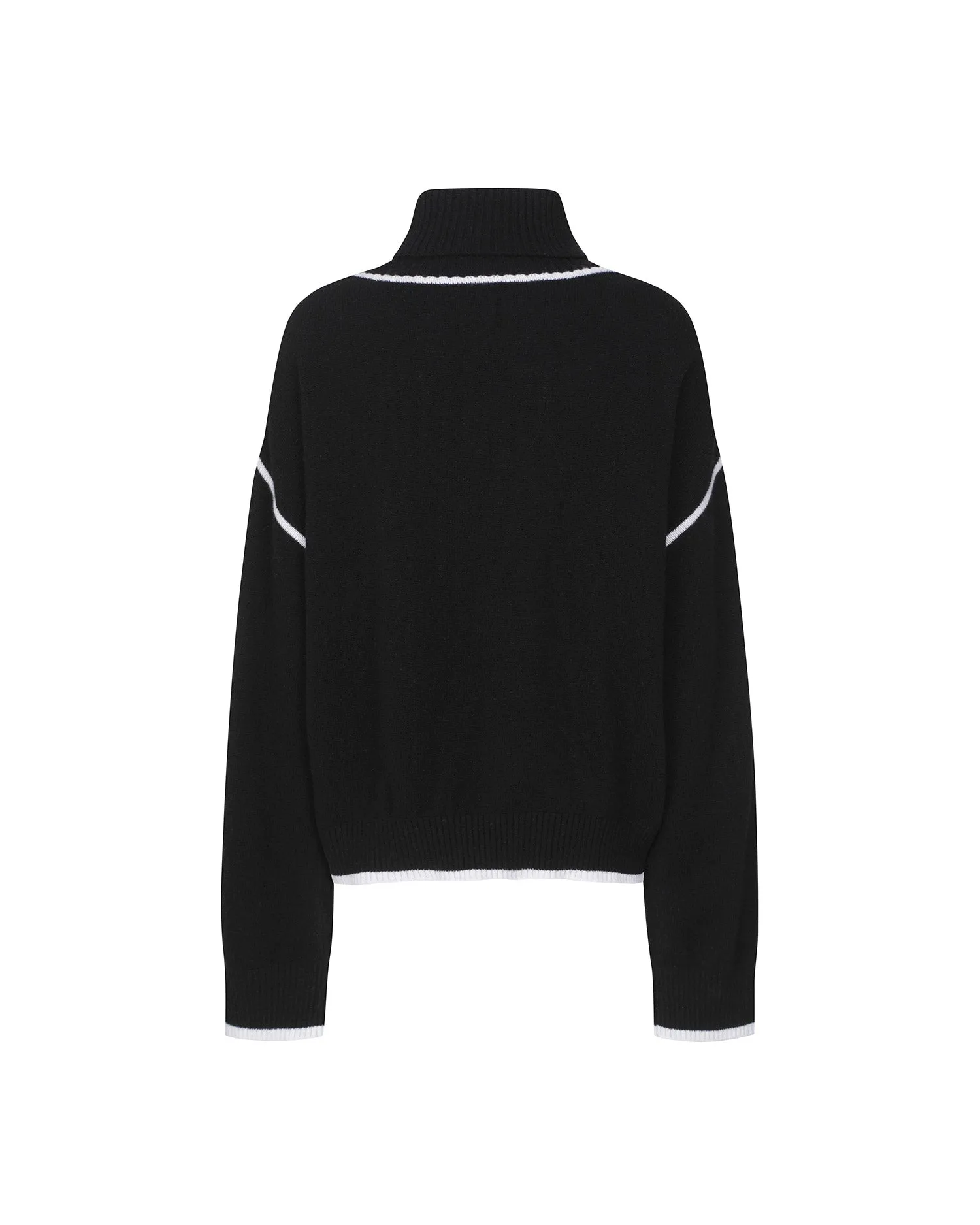 Contrast Line Turtleneck