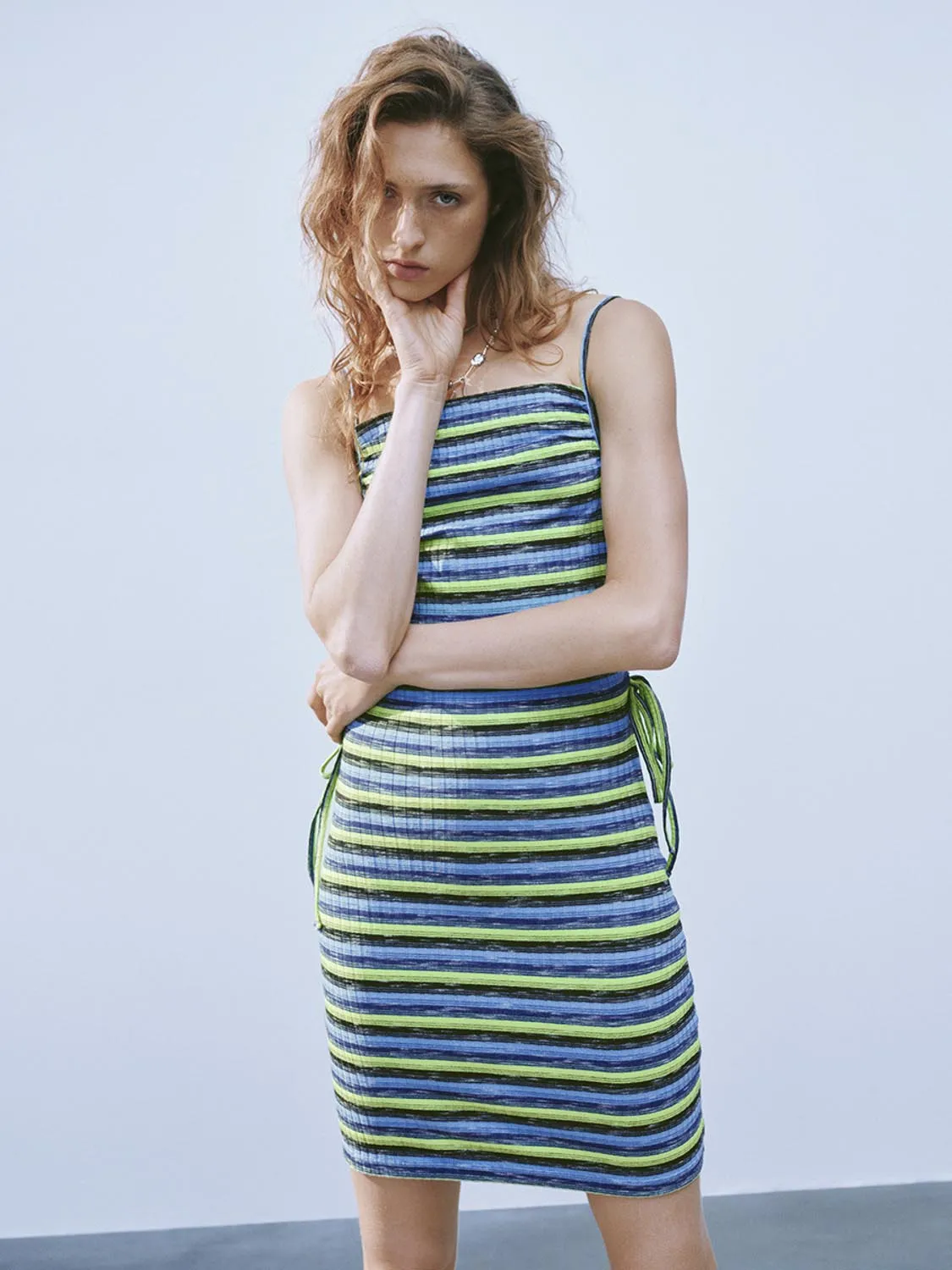 Contrast Striped Skinny-Fit Dresses