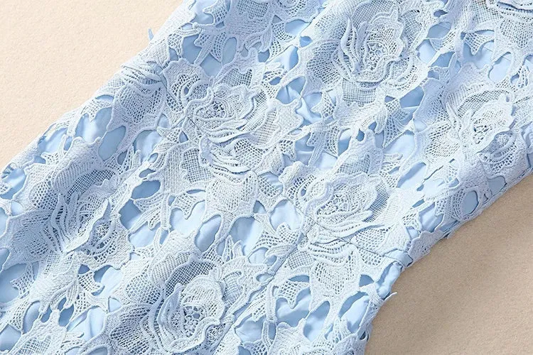 Cosima Hollow Out Water-Soluble Floral Dress