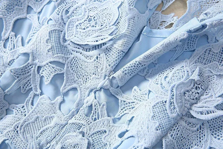 Cosima Hollow Out Water-Soluble Floral Dress