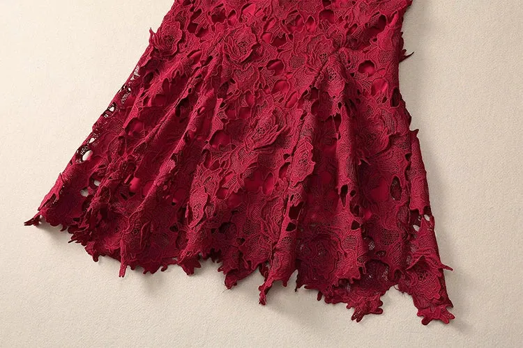 Cosima Hollow Out Water-Soluble Floral Dress