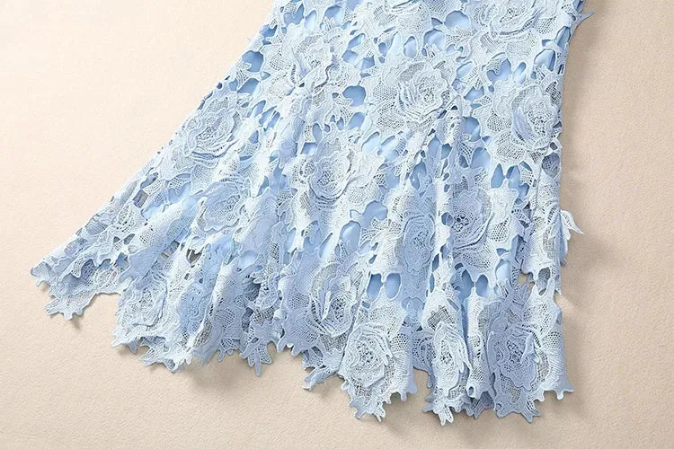 Cosima Hollow Out Water-Soluble Floral Dress