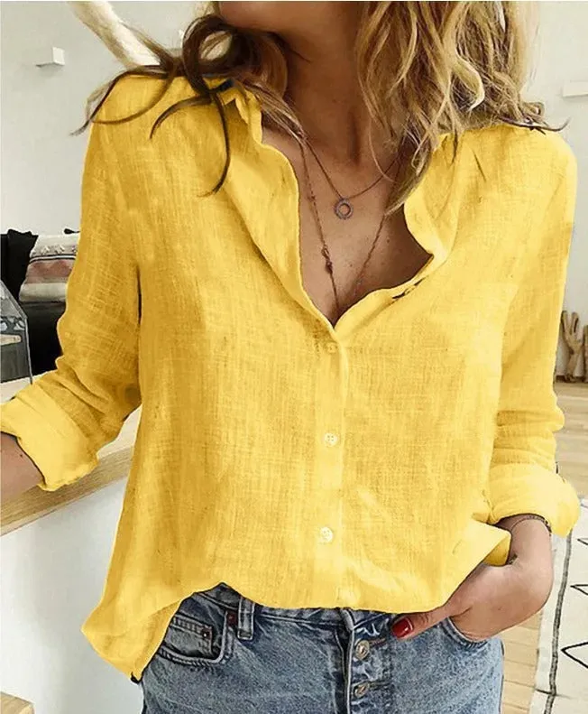 Courtney | Stylish Cotton Blouse with Button Closure for Ladies