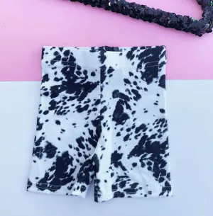 cow print biker shorts