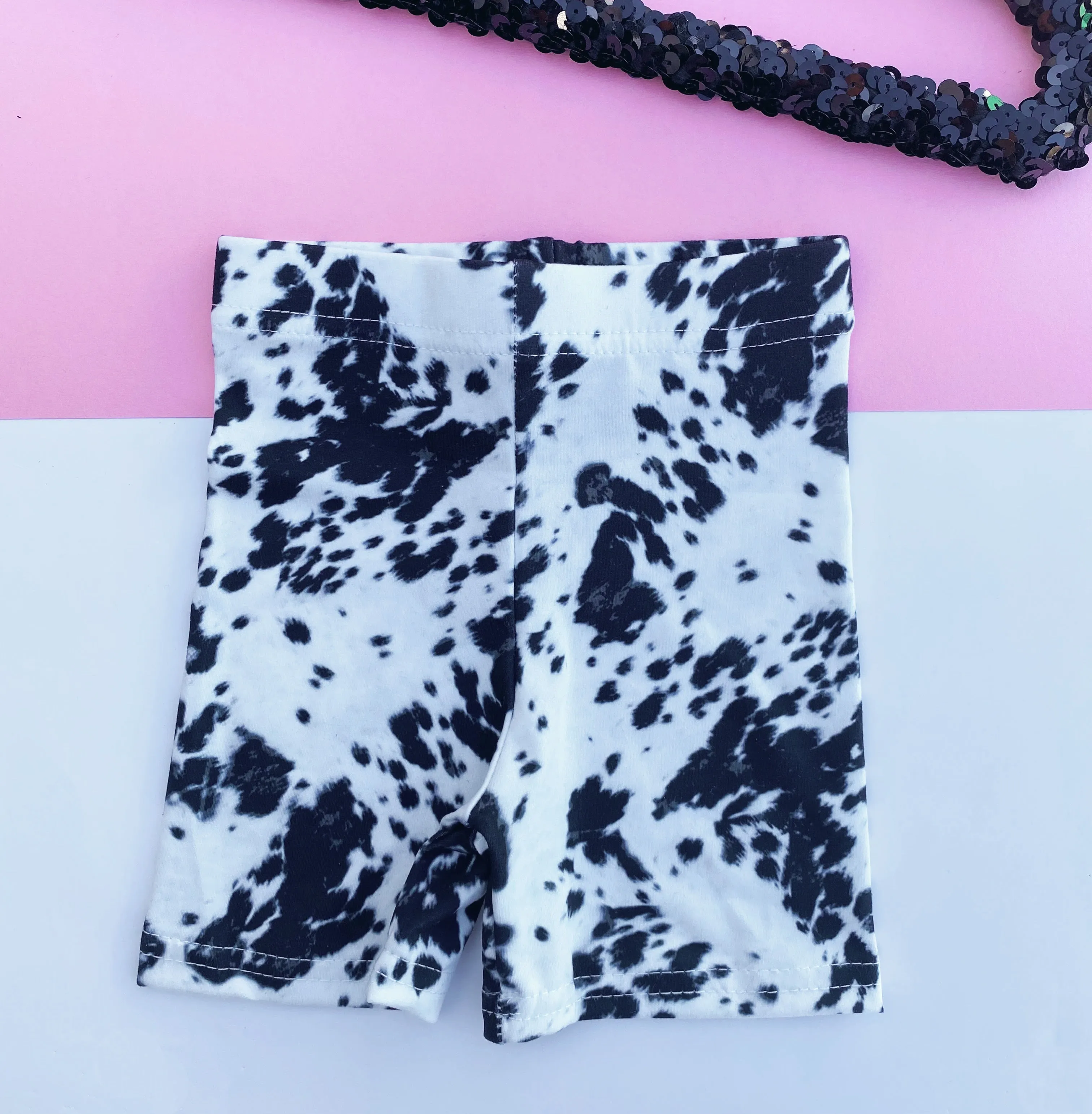 cow print biker shorts