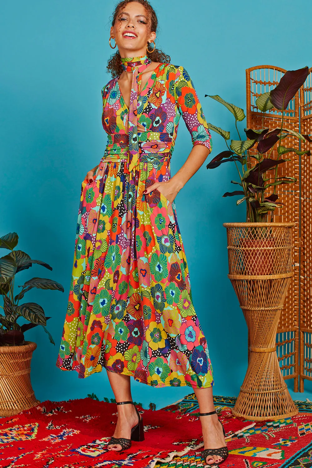 Crawford dress sky flower