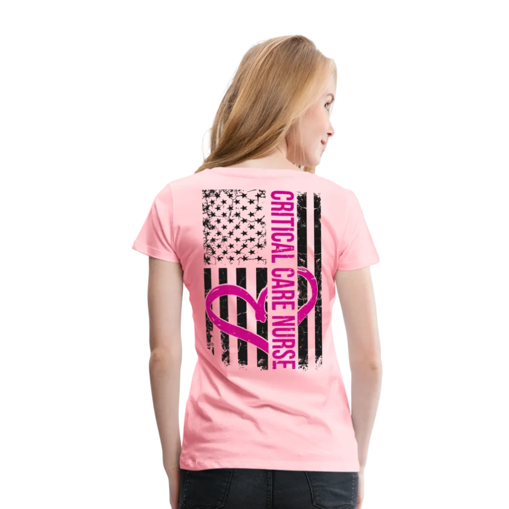 Critical Care Nurse Flag Women’s Premium T-Shirt (CK1837)