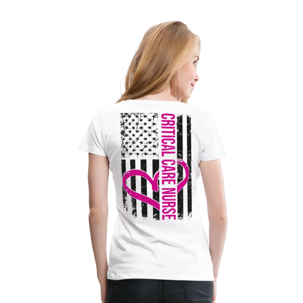 Critical Care Nurse Flag Women’s Premium T-Shirt (CK1837)