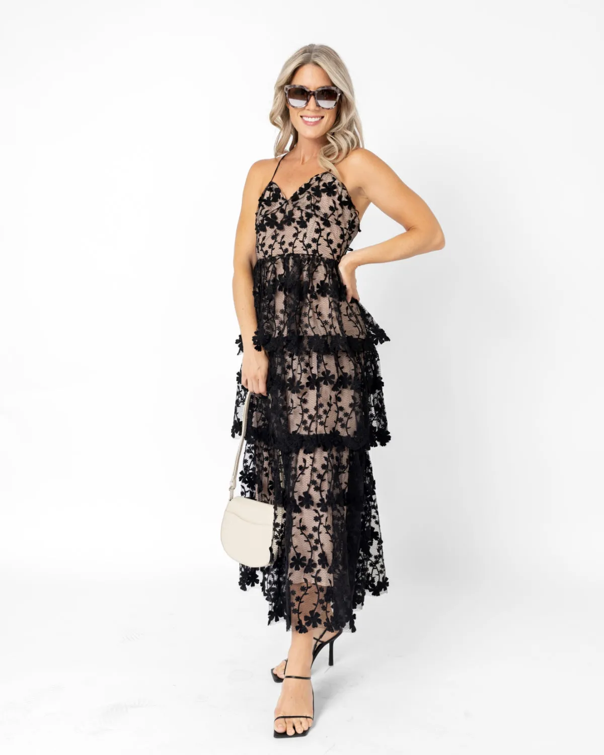 Crochet Layered Midi Dress