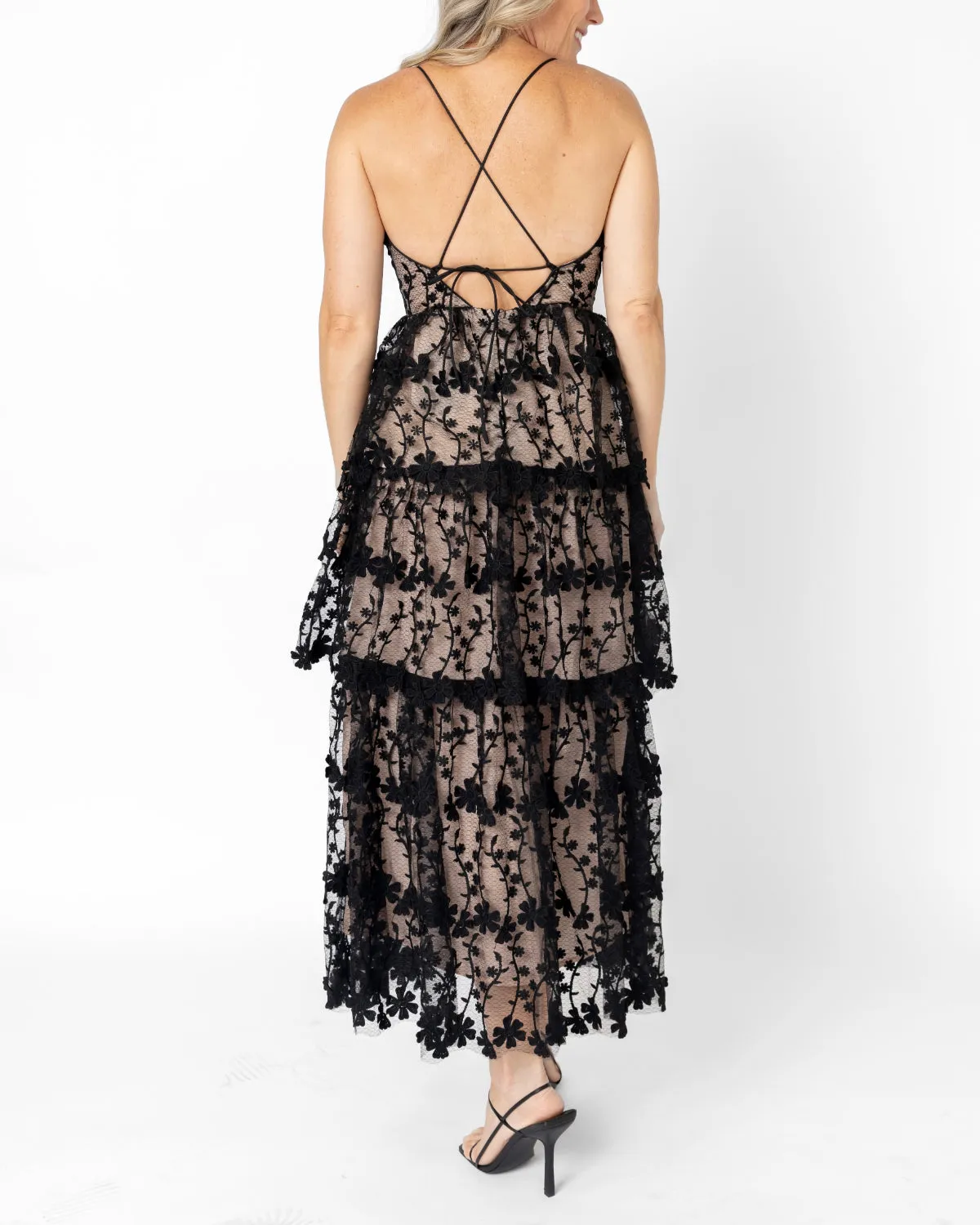 Crochet Layered Midi Dress