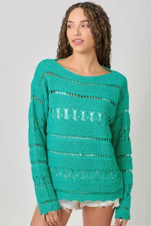 CROCHET PULLOVER SWEATER TOP