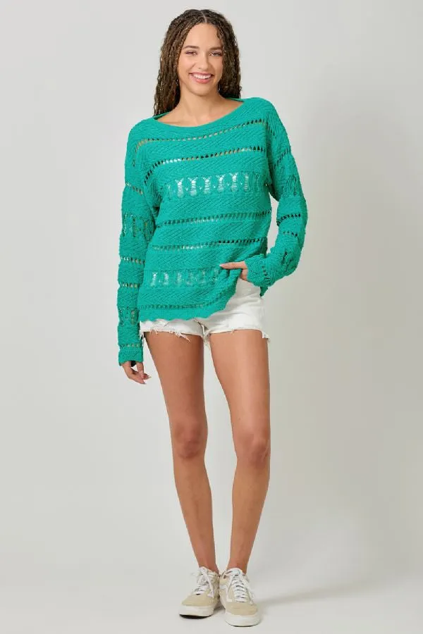 CROCHET PULLOVER SWEATER TOP